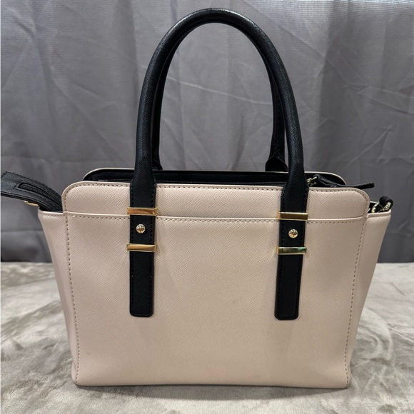 Liz Claiborne Black and Cream Satchel - Picture 2 of 9